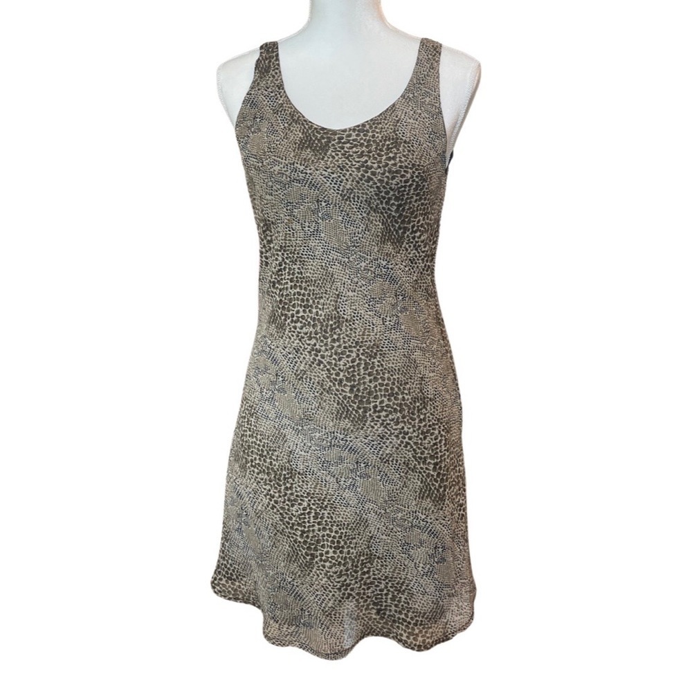 Vintage Chiffon Animal Print Mini Dress, Size Small